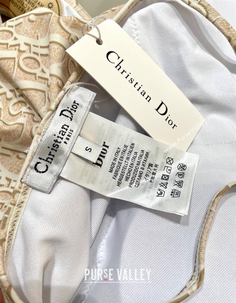 Dior Oblique Swimsuit Beige 2025 0723 (SHI-250723035)