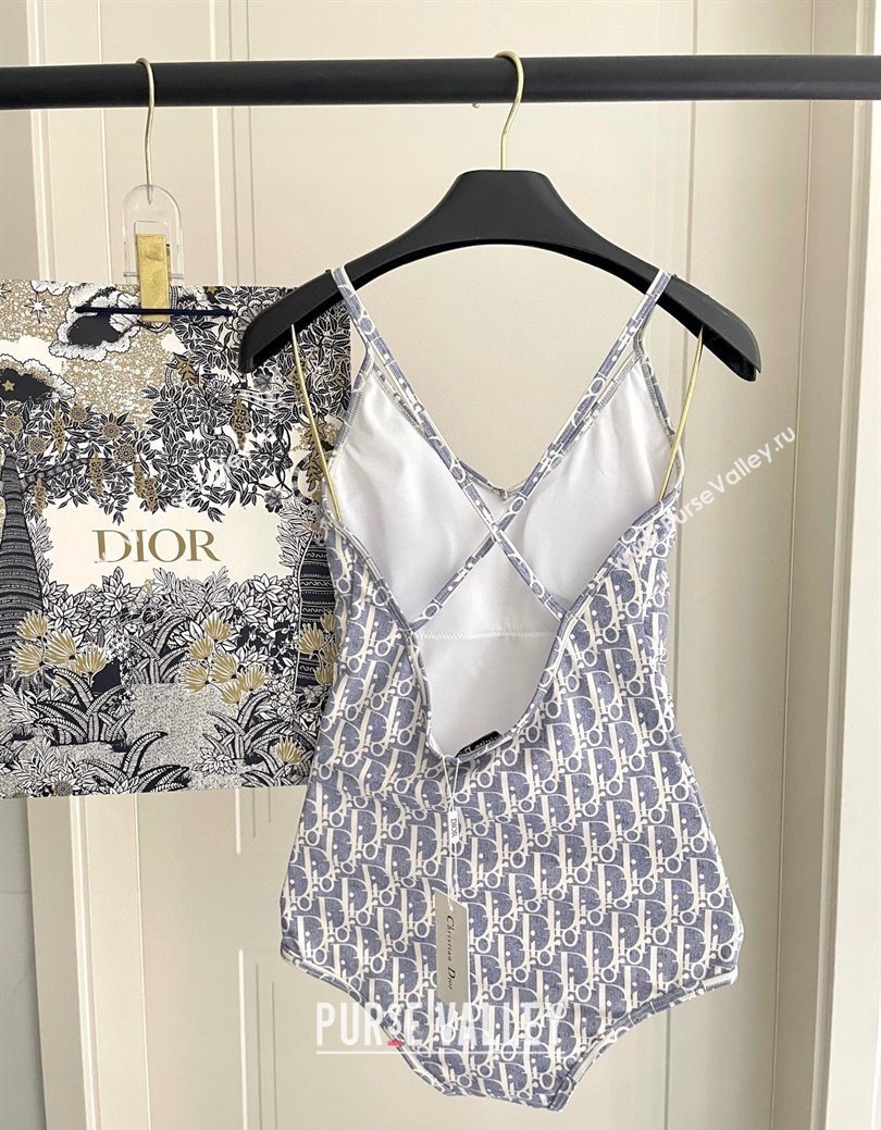 Dior Oblique Swimsuit Blue 2025 0723 (SHI-250723036)