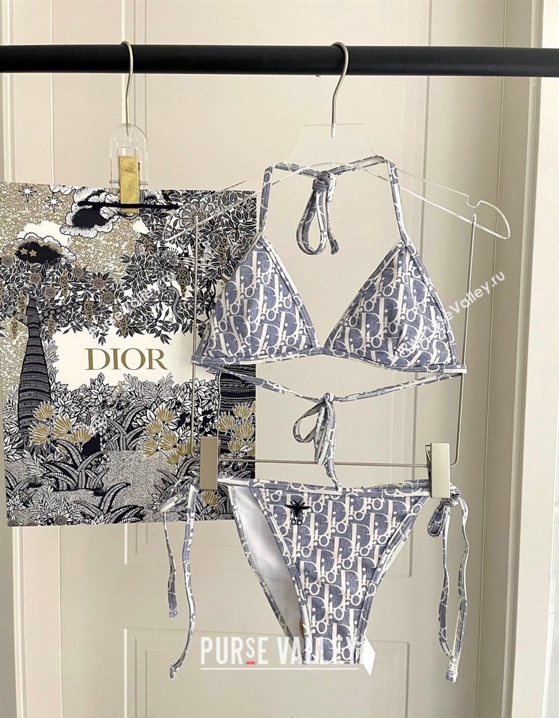Dior Oblique Bikini and Shorts Set Blue 2025 0723 (SHI-250723033)