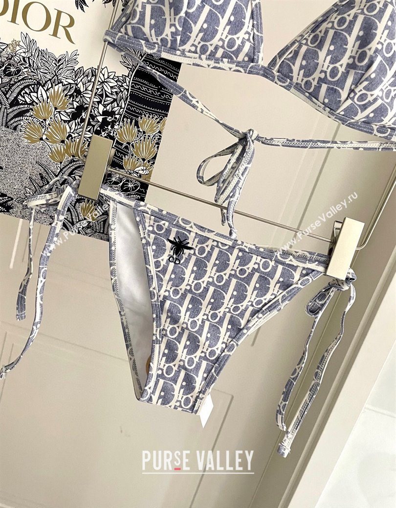 Dior Oblique Bikini and Shorts Set Blue 2025 0723 (SHI-250723033)