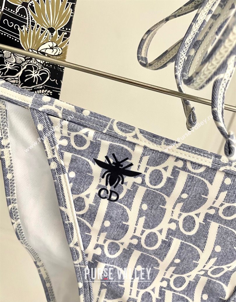 Dior Oblique Bikini and Shorts Set Blue 2025 0723 (SHI-250723033)