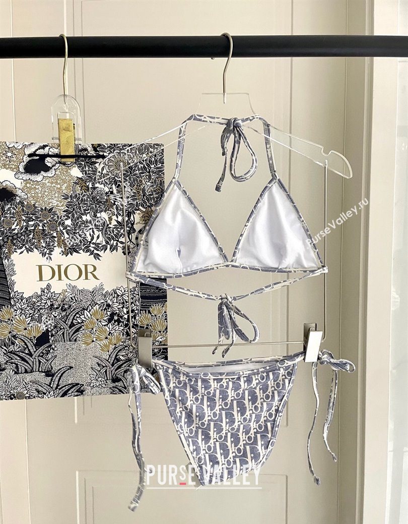 Dior Oblique Bikini and Shorts Set Blue 2025 0723 (SHI-250723033)