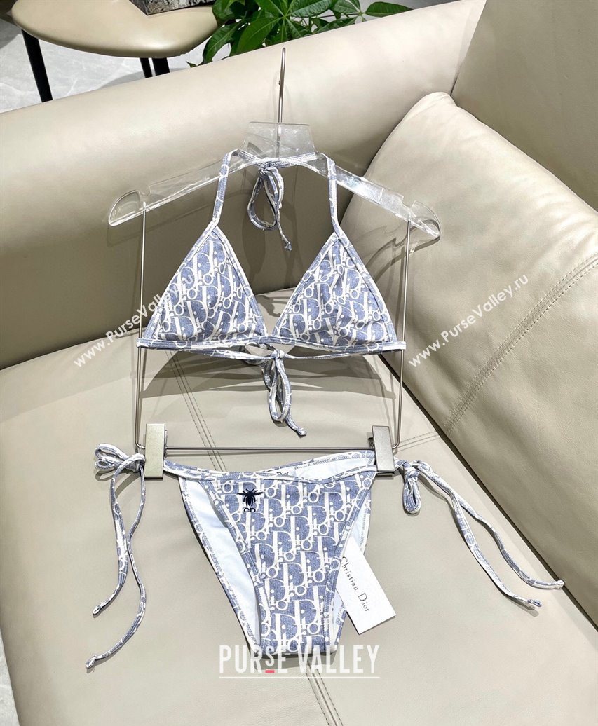Dior Oblique Bikini and Shorts Set Blue 2025 0723 (SHI-250723033)