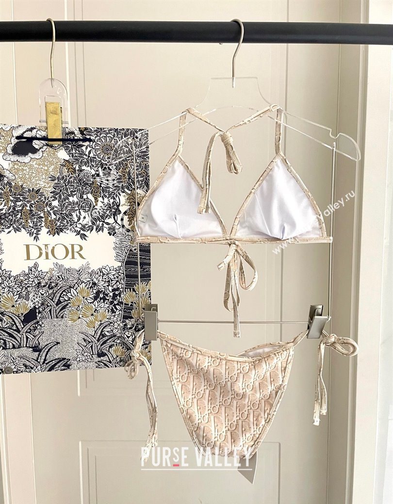 Dior Oblique Bikini and Shorts Set Beige 2025 0723 (SHI-250723034)