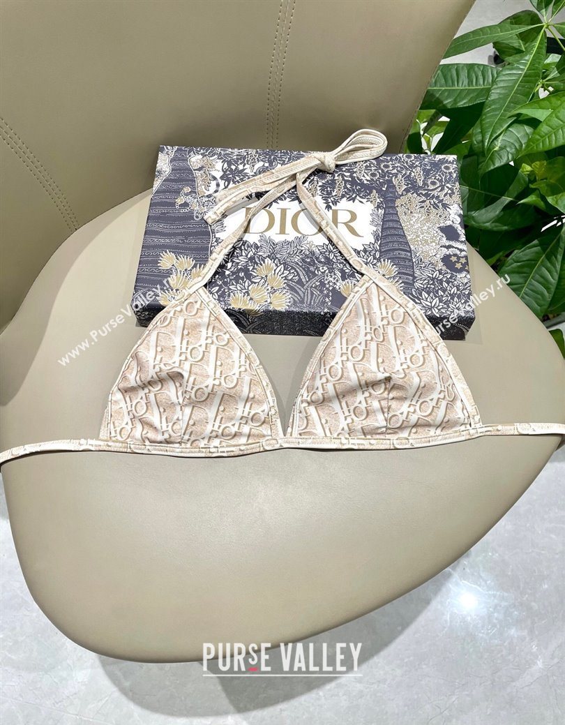 Dior Oblique Bikini and Shorts Set Beige 2025 0723 (SHI-250723034)