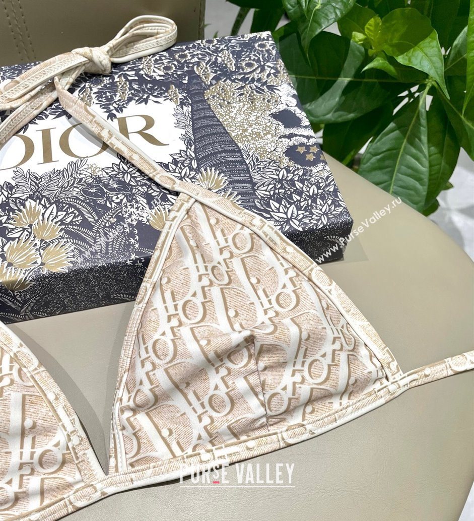 Dior Oblique Bikini and Shorts Set Beige 2025 0723 (SHI-250723034)