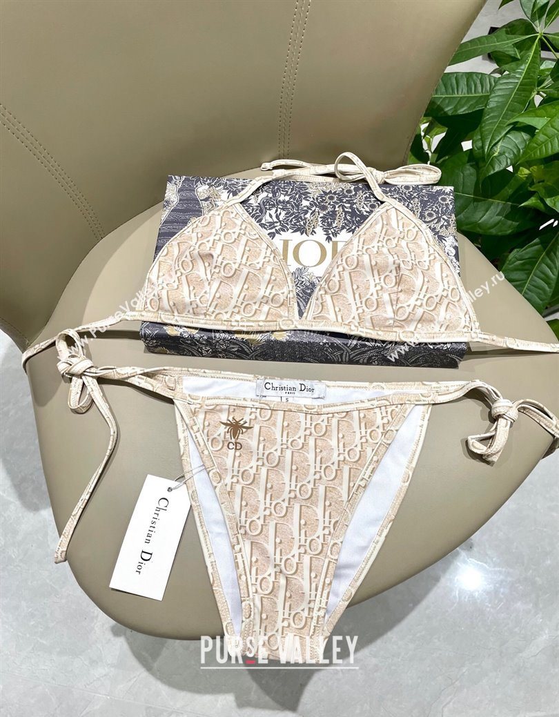 Dior Oblique Bikini and Shorts Set Beige 2025 0723 (SHI-250723034)