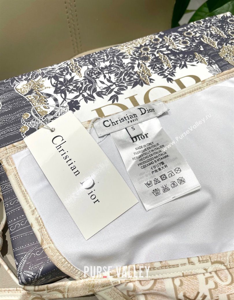Dior Oblique Bikini and Shorts Set Beige 2025 0723 (SHI-250723034)