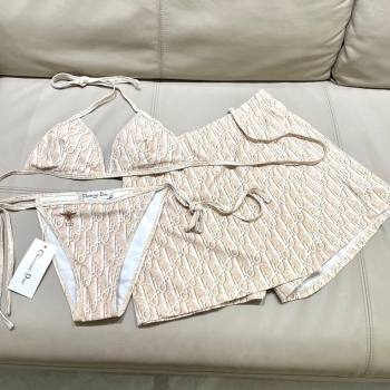 Dior Oblique Bikini and Shorts Set Beige 2025 0723 (SHI-250723034)
