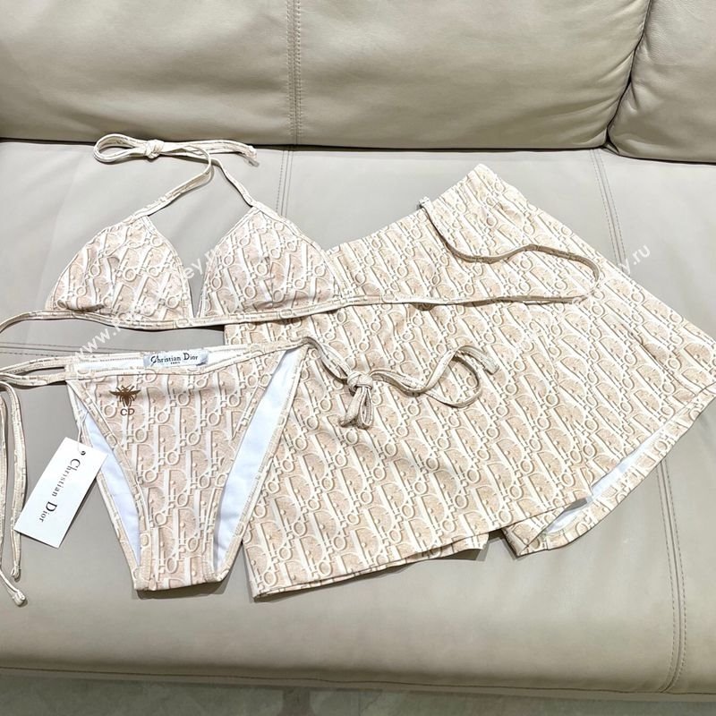 Dior Oblique Bikini and Shorts Set Beige 2025 0723 (SHI-250723034)