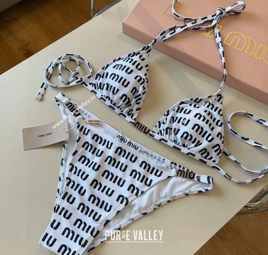 Miu Miu Logo Allover Bikini Black/White 2025 0723 (WM-250723011)