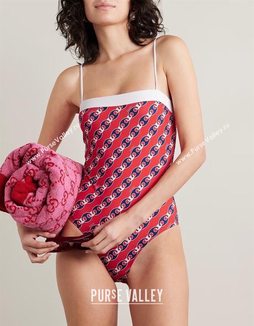 Gucci Printed Swimsuit Red 2025 0723 (SHI-250723042)