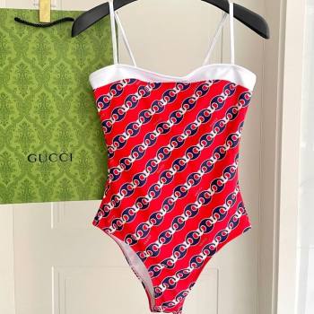 Gucci Printed Swimsuit Red 2025 0723 (SHI-250723042)
