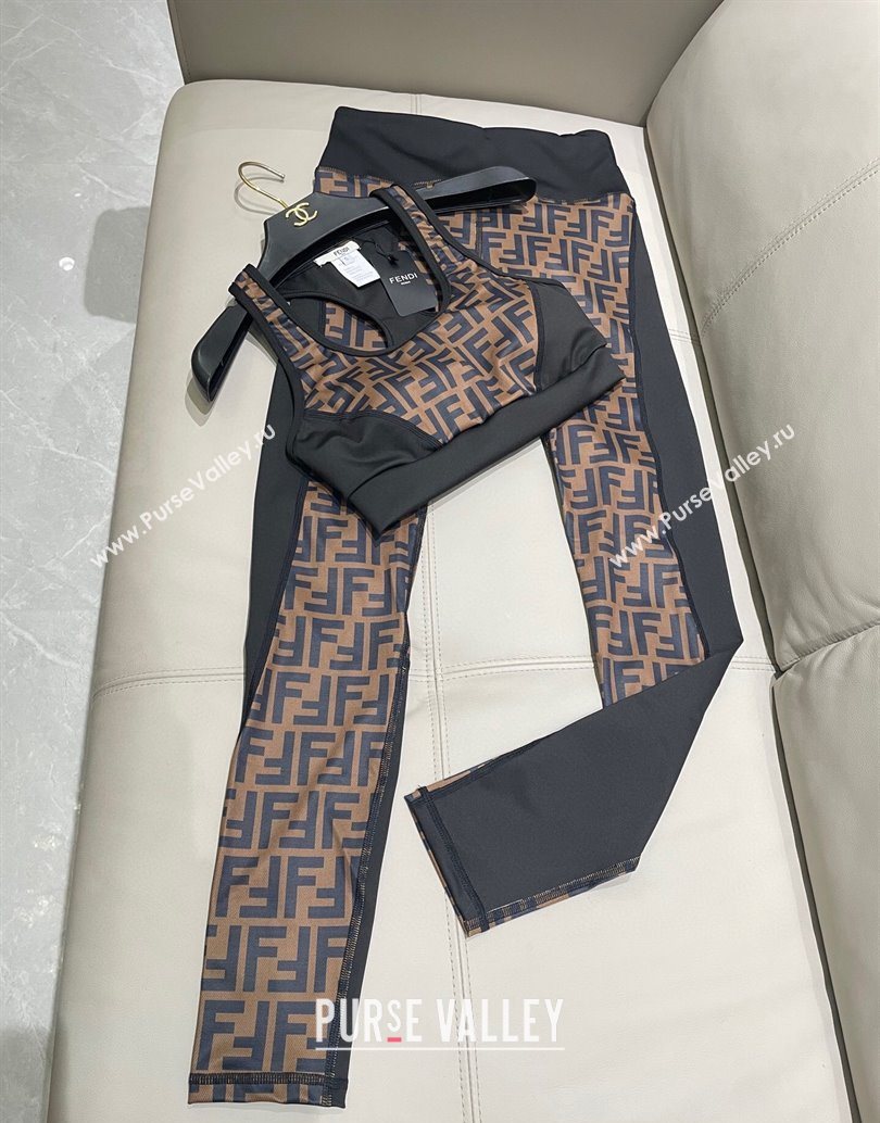 Fendi FF Yoga Activewear Set Brown/Black 2025 1112 (XMN-251112085)