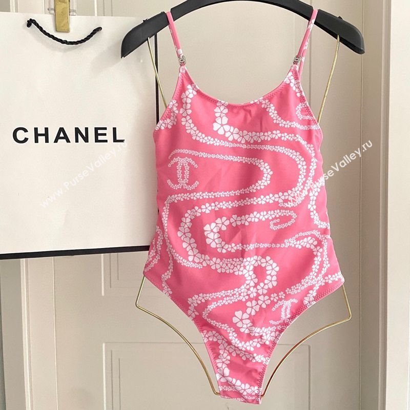 Chanel Printed One-Piece Swimwear Pink 2025 1112 (SHI-251112097)