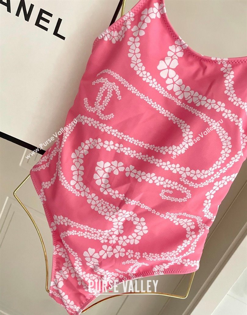 Chanel Printed One-Piece Swimwear Pink 2025 1112 (SHI-251112097)