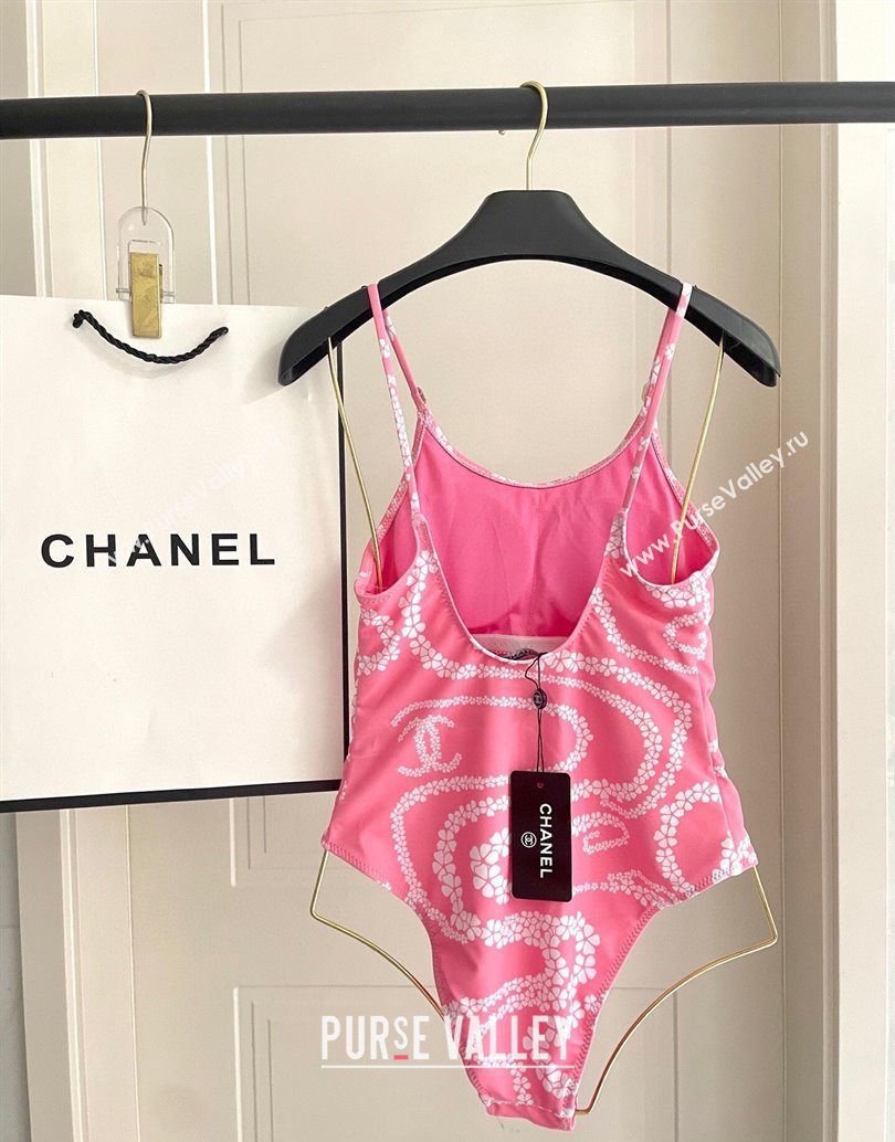 Chanel Printed One-Piece Swimwear Pink 2025 1112 (SHI-251112097)