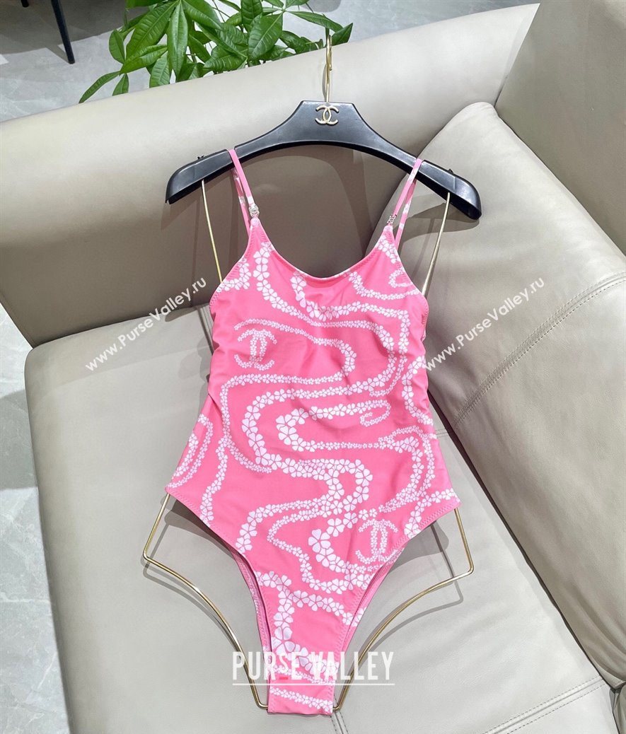Chanel Printed One-Piece Swimwear Pink 2025 1112 (SHI-251112097)