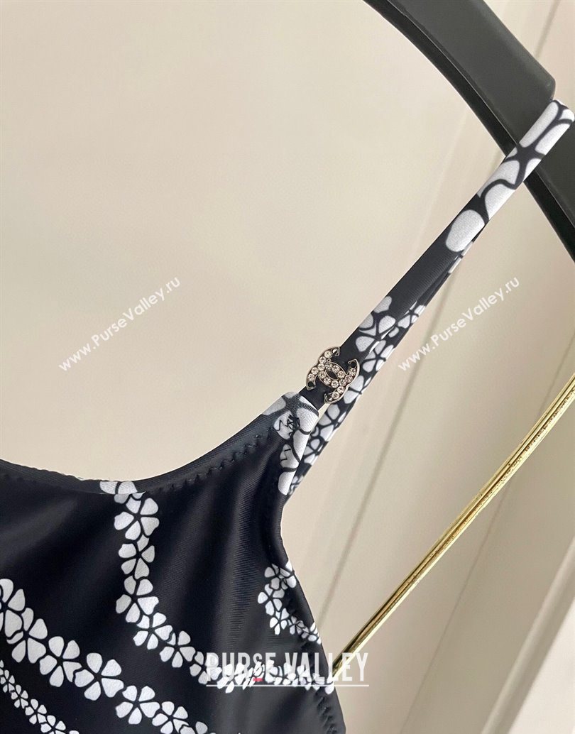 Chanel Printed One-Piece Swimwear Black 2025 1112 (SHI-251112098)