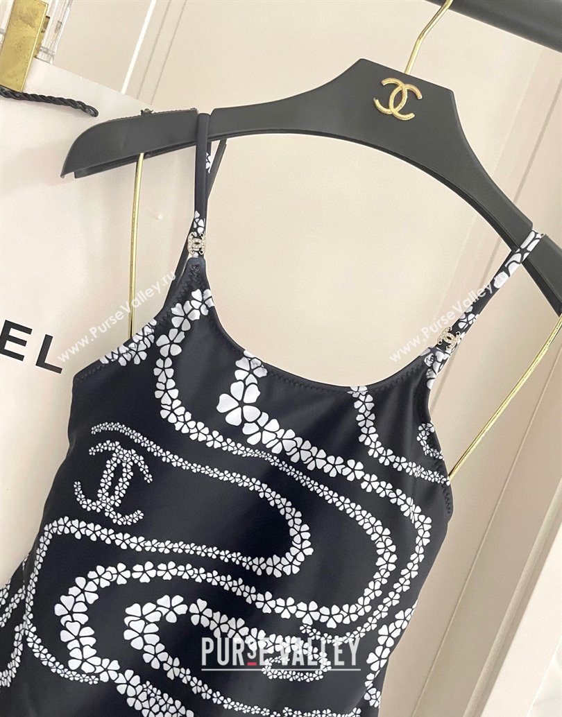 Chanel Printed One-Piece Swimwear Black 2025 1112 (SHI-251112098)