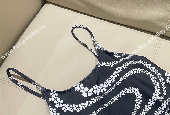 Chanel Printed One-Piece Swimwear Black 2025 1112 (SHI-251112098)