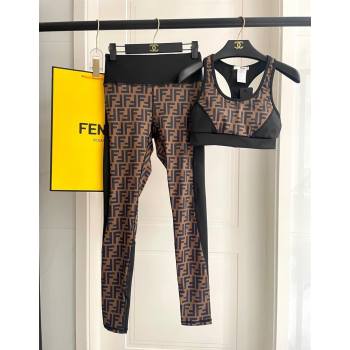 Fendi FF Yoga Activewear Set Brown/Black 2025 1112 (XMN-251112085)