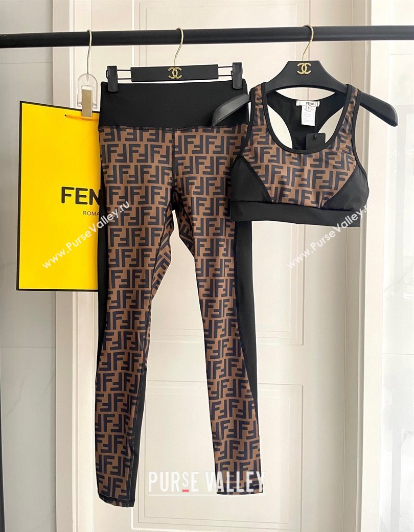 Fendi FF Yoga Activewear Set Brown/Black 2025 1112 (XMN-251112085)
