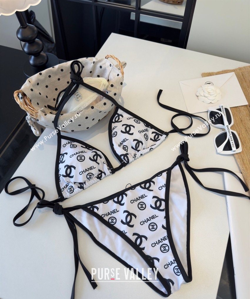 Chanel Two-Pieces Swimwear with CC Allover White 2026 0319 (WN-260319018)