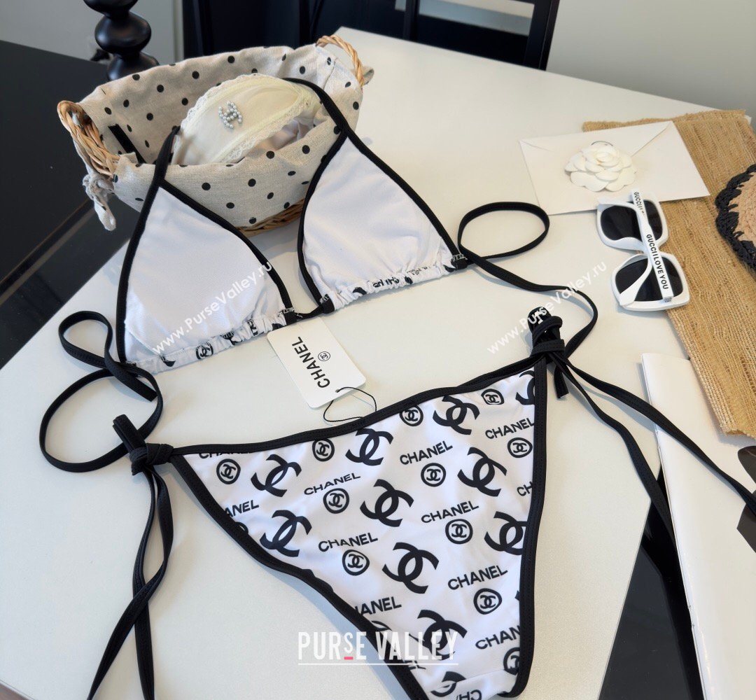 Chanel Two-Pieces Swimwear with CC Allover White 2026 0319 (WN-260319018)