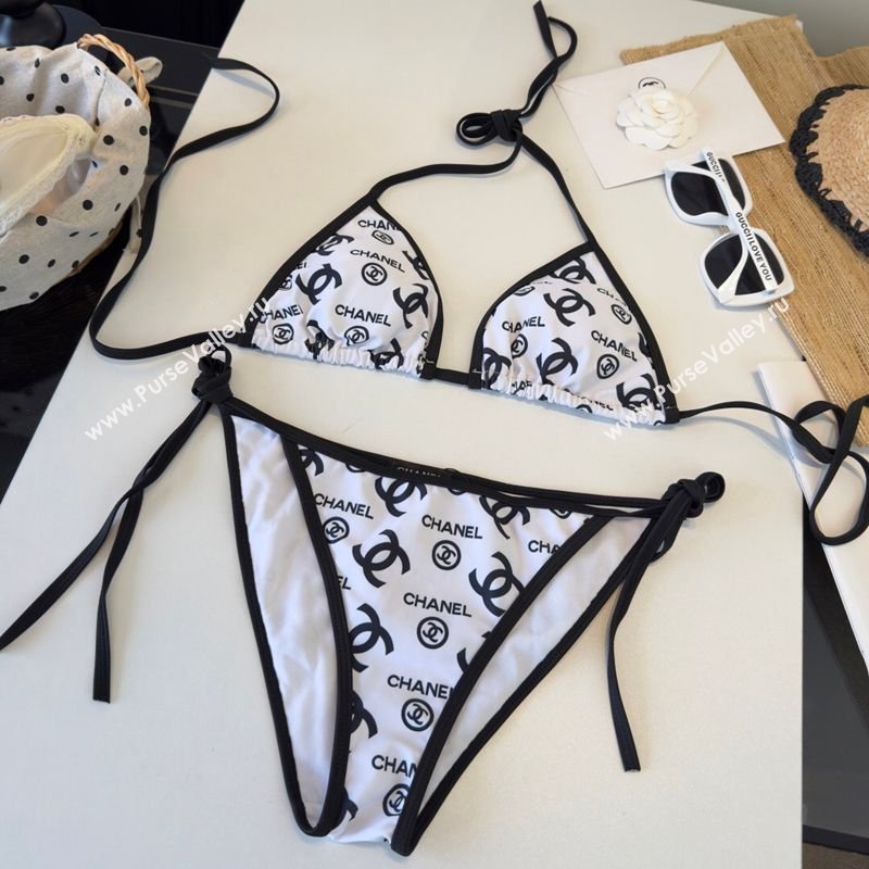 Chanel Two-Pieces Swimwear with CC Allover White 2026 0319 (WN-260319018)