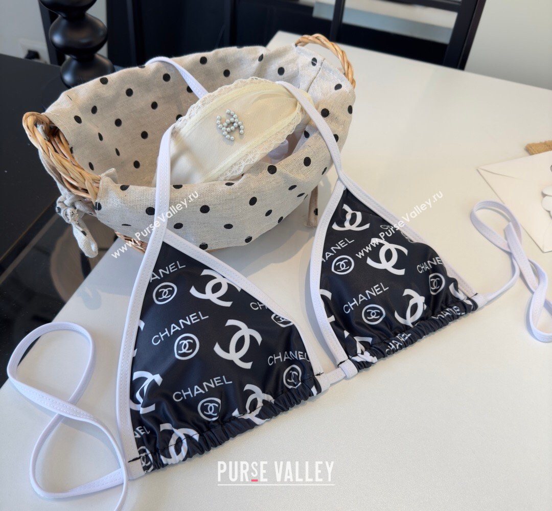 Chanel Two-Pieces Swimwear with CC Allover Black 2026 0319 (WN-260319019)