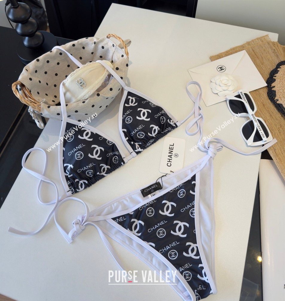 Chanel Two-Pieces Swimwear with CC Allover Black 2026 0319 (WN-260319019)