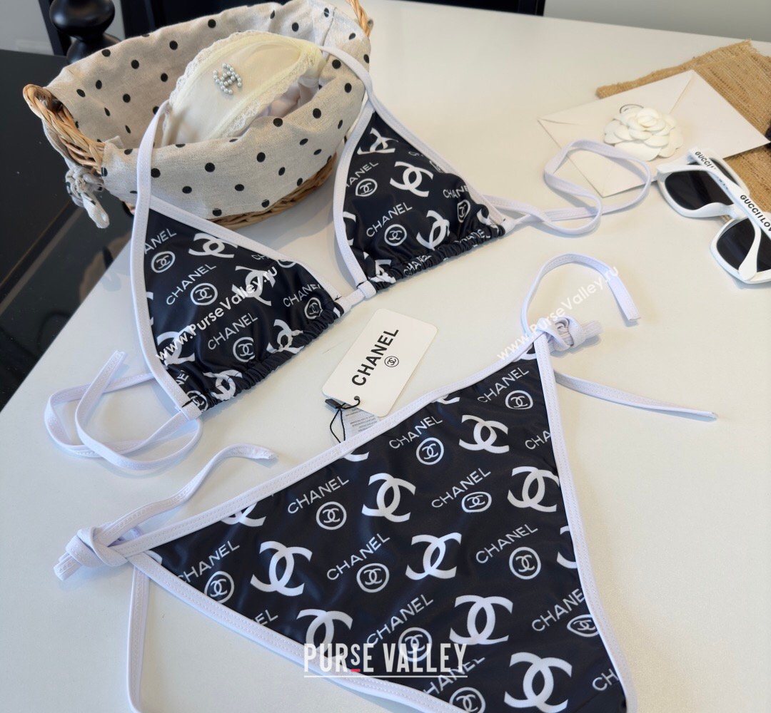 Chanel Two-Pieces Swimwear with CC Allover Black 2026 0319 (WN-260319019)