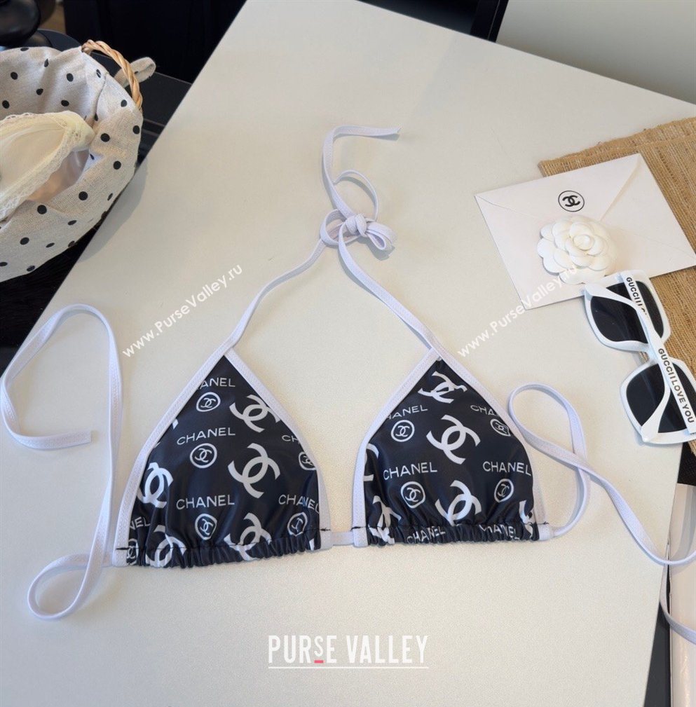 Chanel Two-Pieces Swimwear with CC Allover Black 2026 0319 (WN-260319019)