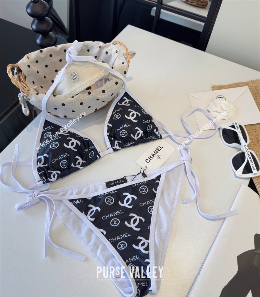 Chanel Two-Pieces Swimwear with CC Allover Black 2026 0319 (WN-260319019)