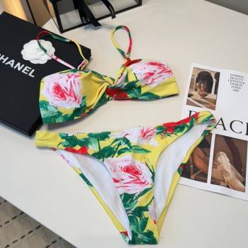 Dolce Gabbana Two-Pieces Swimwear with Flora Print Yellow 2026 DG031901 (SHI-260319034)