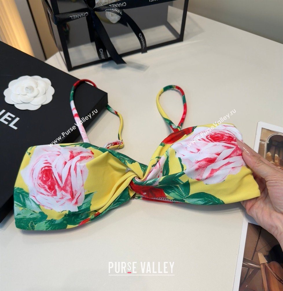 Dolce Gabbana Two-Pieces Swimwear with Flora Print Yellow 2026 DG031901 (SHI-260319034)