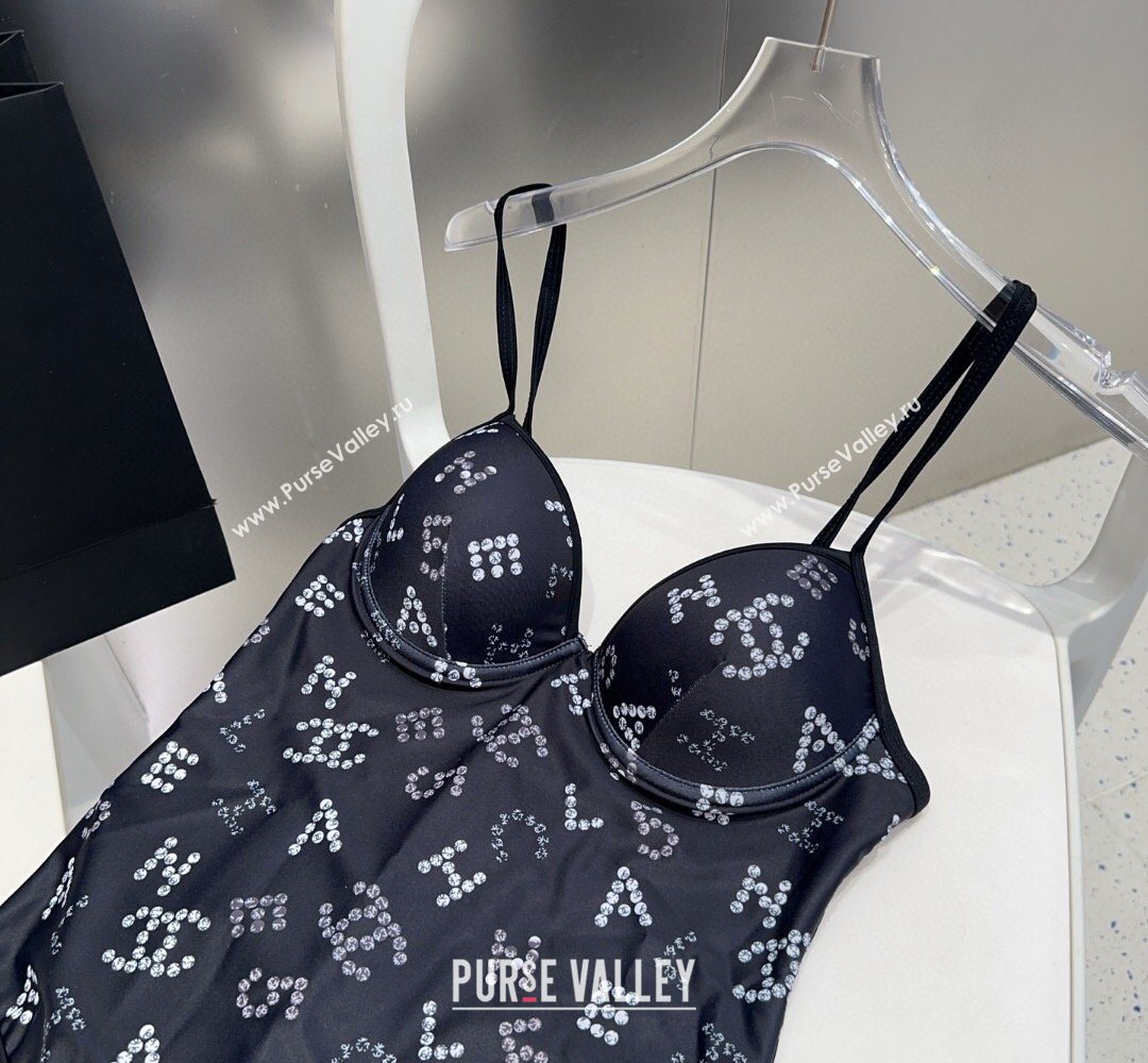 Chanel One-Piece Swimwear with CC Allover Black 2026 0318 (WN-260319021)