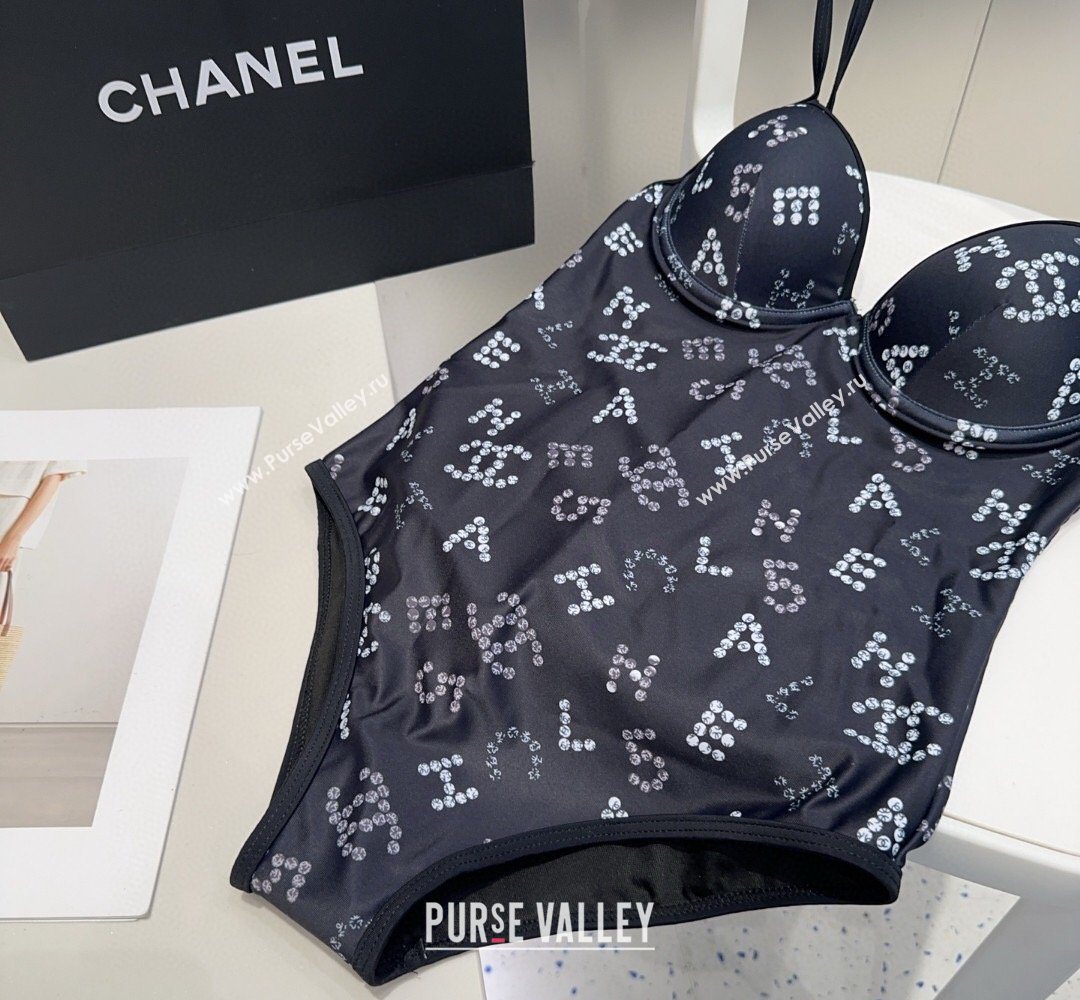 Chanel One-Piece Swimwear with CC Allover Black 2026 0318 (WN-260319021)