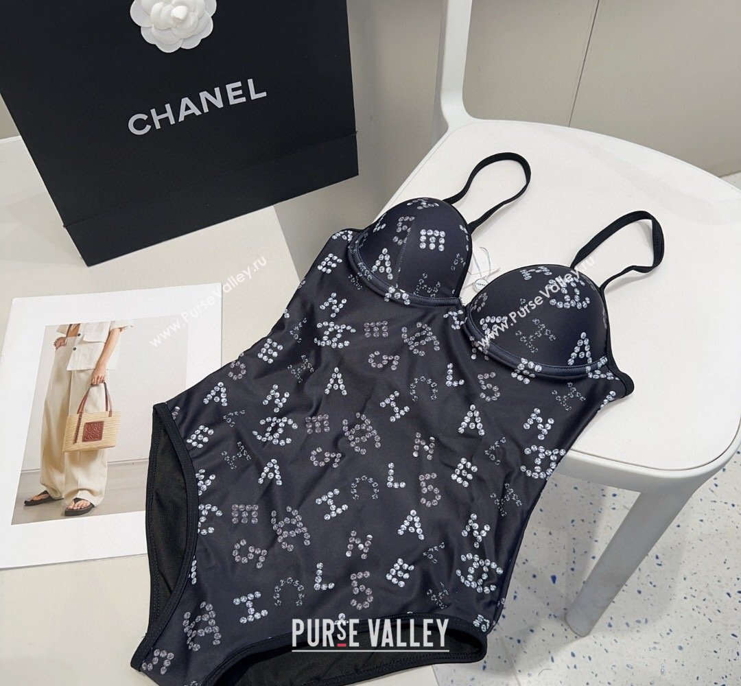 Chanel One-Piece Swimwear with CC Allover Black 2026 0318 (WN-260319021)