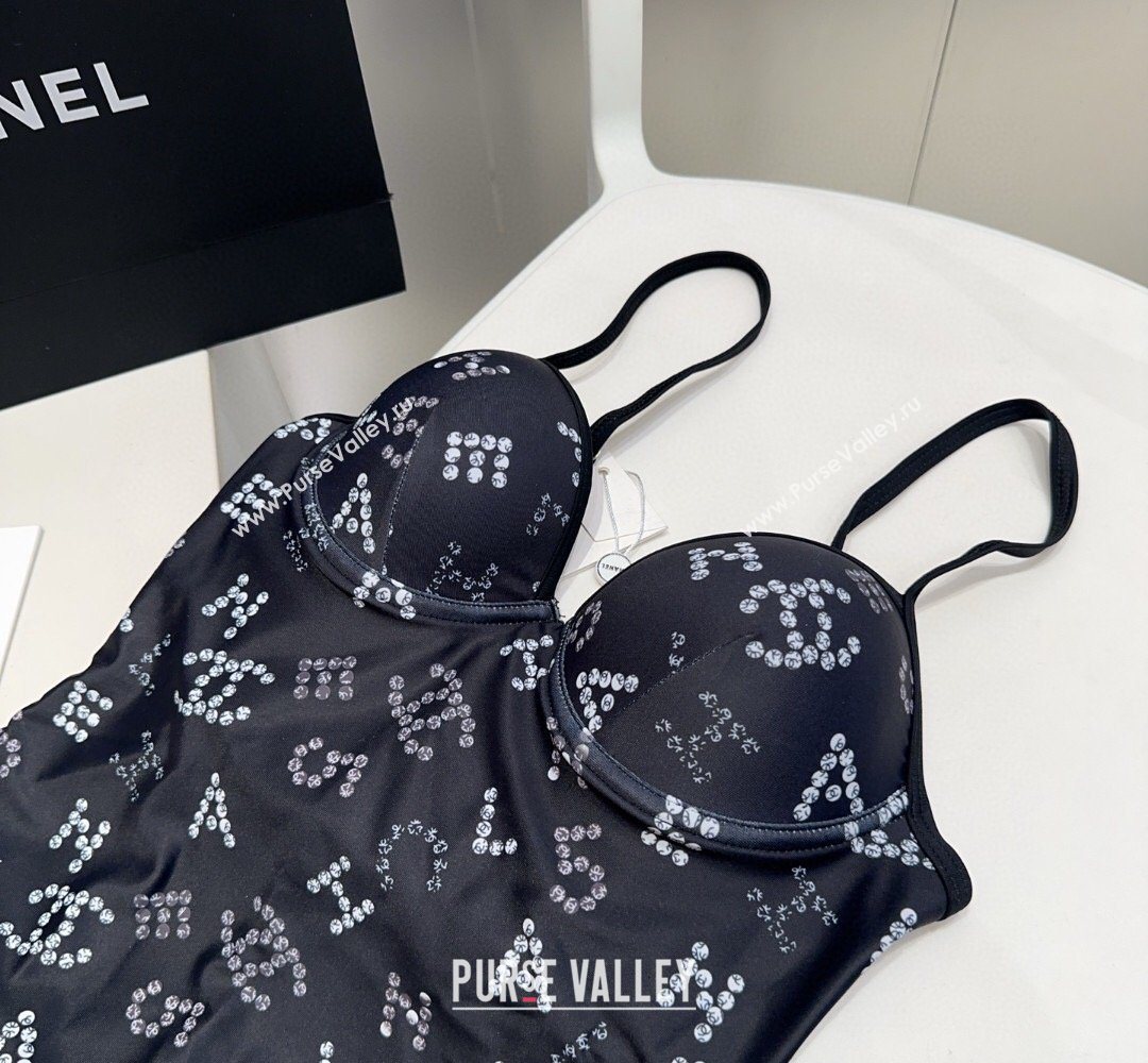 Chanel One-Piece Swimwear with CC Allover Black 2026 0318 (WN-260319021)