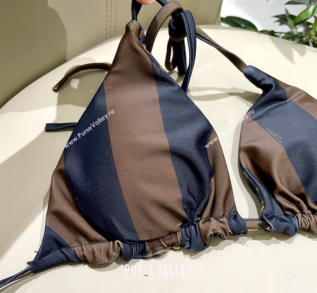 Fendi Two-Pieces Swimwear with Stripes Brown/Black 2026 FE031901 (SHI-260319047)