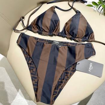 Fendi Two-Pieces Swimwear with Stripes Brown/Black 2026 FE031901 (SHI-260319047)