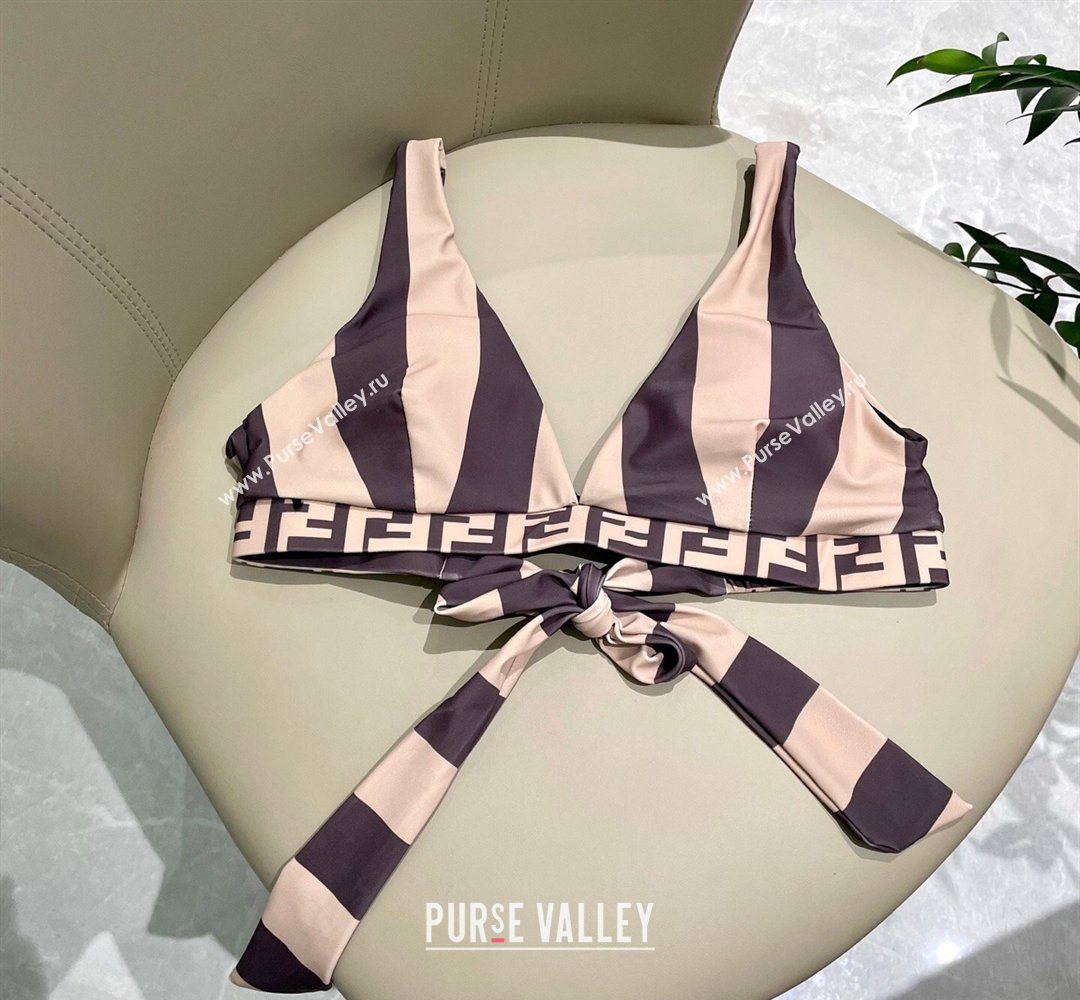 Fendi Two-Pieces Swimwear with Stripes Brown/Nude 2026 FE031902 (SHI-260319050)