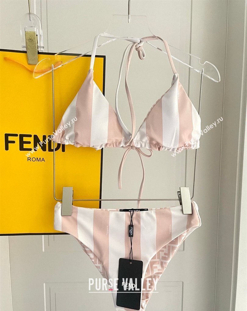 Fendi Two-Pieces Swimwear with Stripes White/Pink 2026 FE031901 (SHI-260319048)