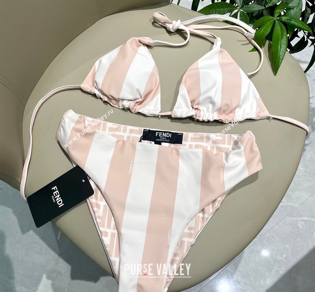 Fendi Two-Pieces Swimwear with Stripes White/Pink 2026 FE031901 (SHI-260319048)