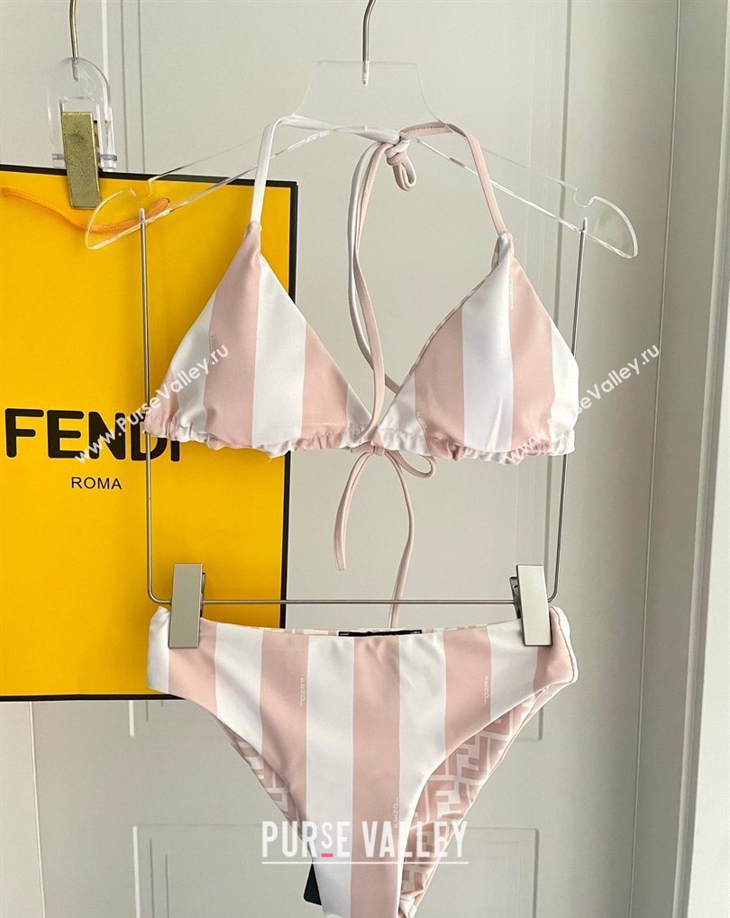 Fendi Two-Pieces Swimwear with Stripes White/Pink 2026 FE031901 (SHI-260319048)