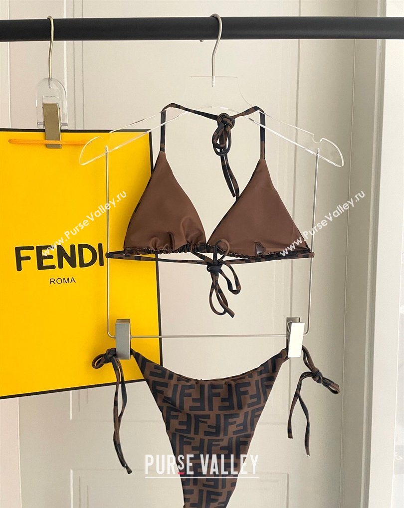 Fendi Two-Pieces Swimwear with FF Brown2 2026 FE031902 (SHI-260319052)