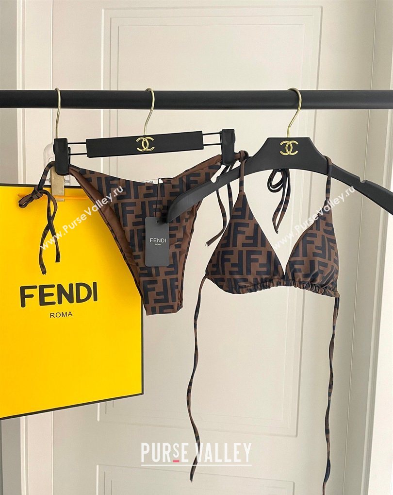 Fendi Two-Pieces Swimwear with FF Brown2 2026 FE031902 (SHI-260319052)