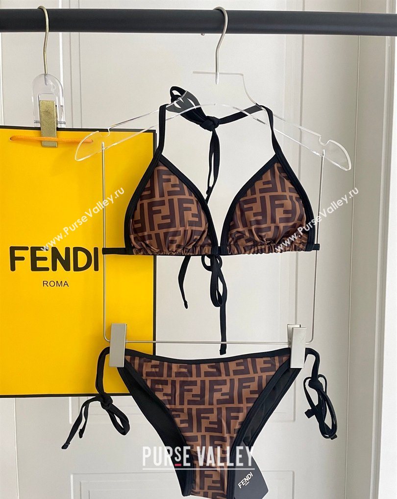 Fendi Two-Pieces Swimwear with FF Brown/Black 2026 FE031902 (SHI-260319053)